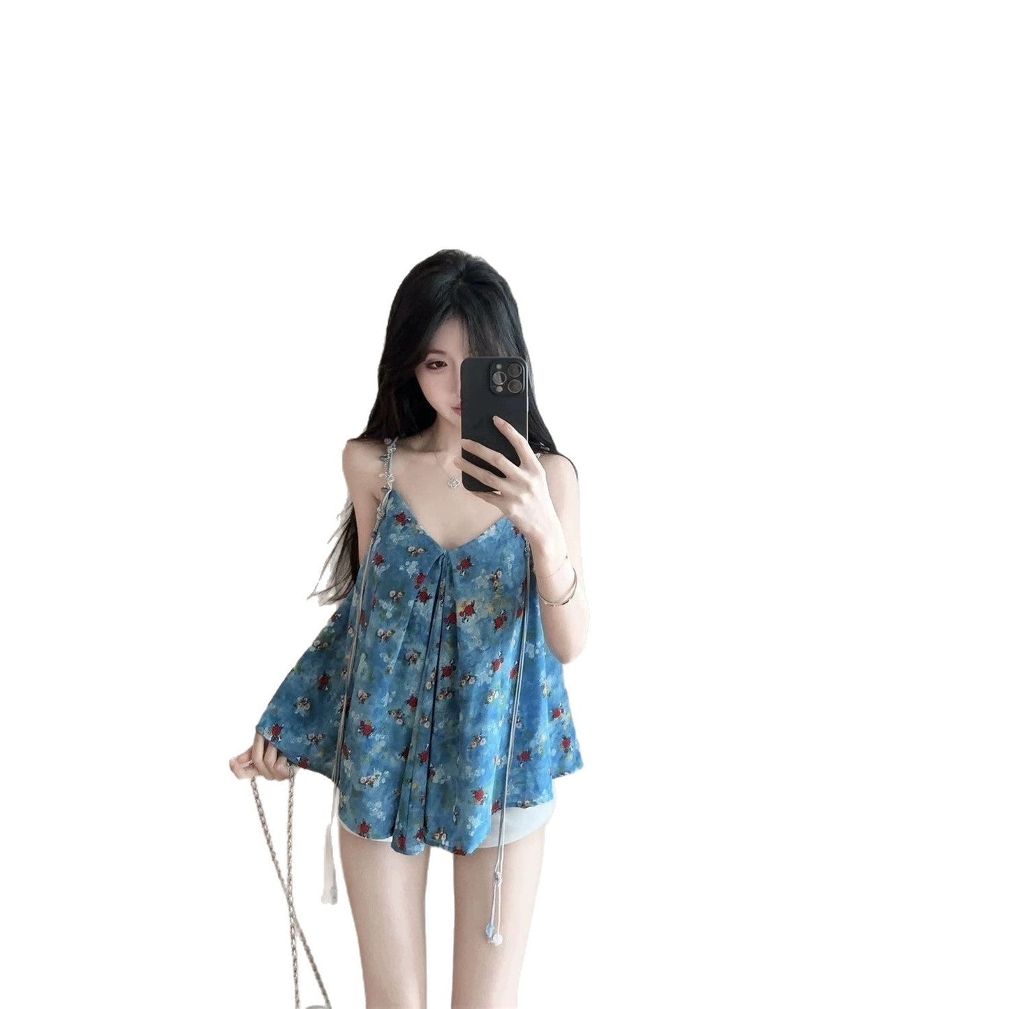 French Style Vacation Vibe Retro Floral Camisole