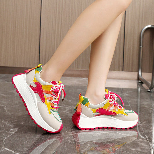 Dad Shoes Women's Summer And Autumn Raise The Bottom Color Matching