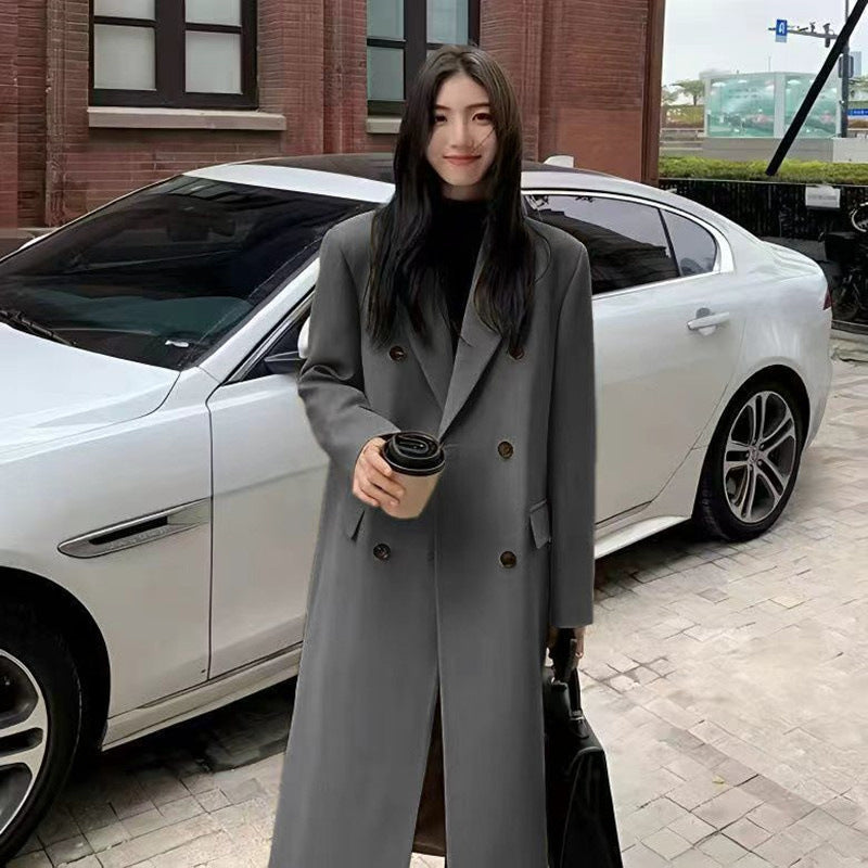 Korean-style Trendy Mid-length Over-the-knee Coat For Petite Women