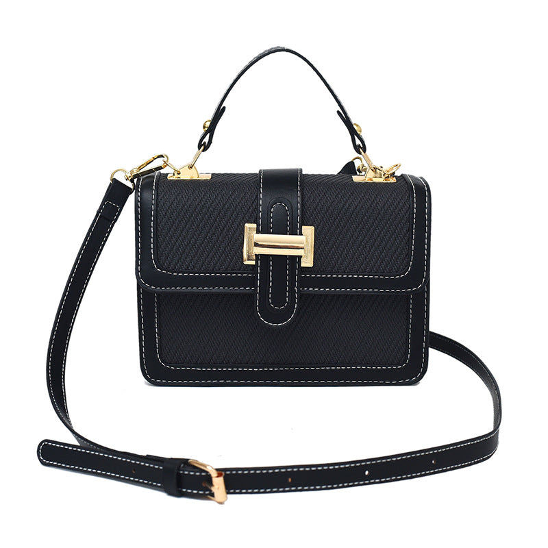 High-end Textured Contrast-color Small Versatile Crossbody Fashionable Petite Tote Bag