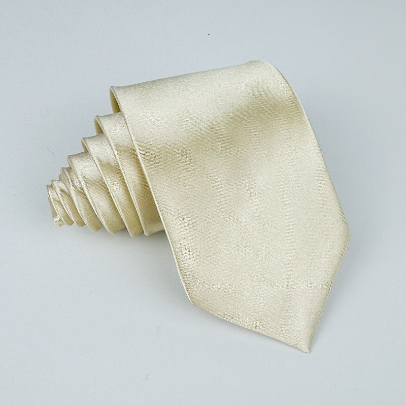 Mens 8cm Hand-Tied Tie Solid Color Tie Plain Color