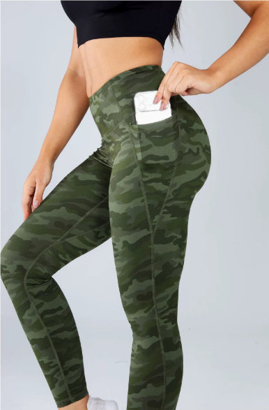 Running Leggings For Fitness Hip-lifting High-waisted With Pockets