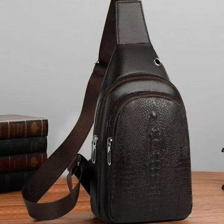Crocodile-pattern Chest Trendy And Stylish Casual Crossbody Bag
