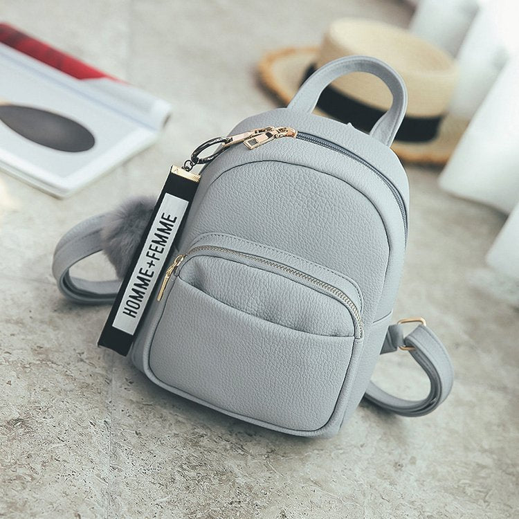 Retro Wild Fashion Mini Fur Ball Backpack Women