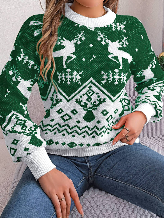 2025 Deer Pattern Hoodie, Women's Christmas Sweater