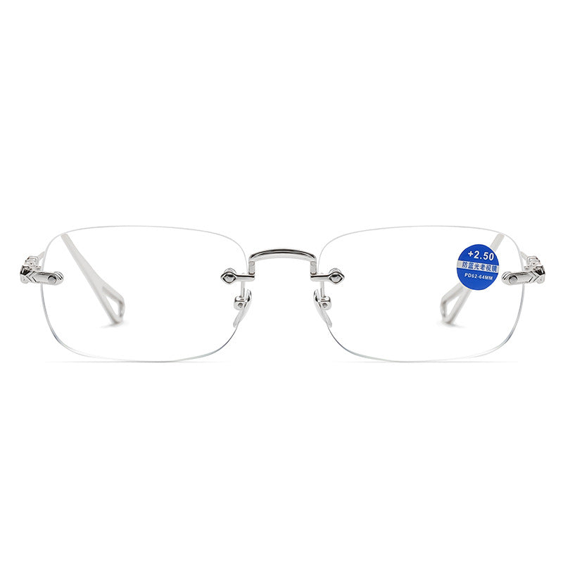 Men's Frameless Reading Glasses Anti Blue Light Radiation HD