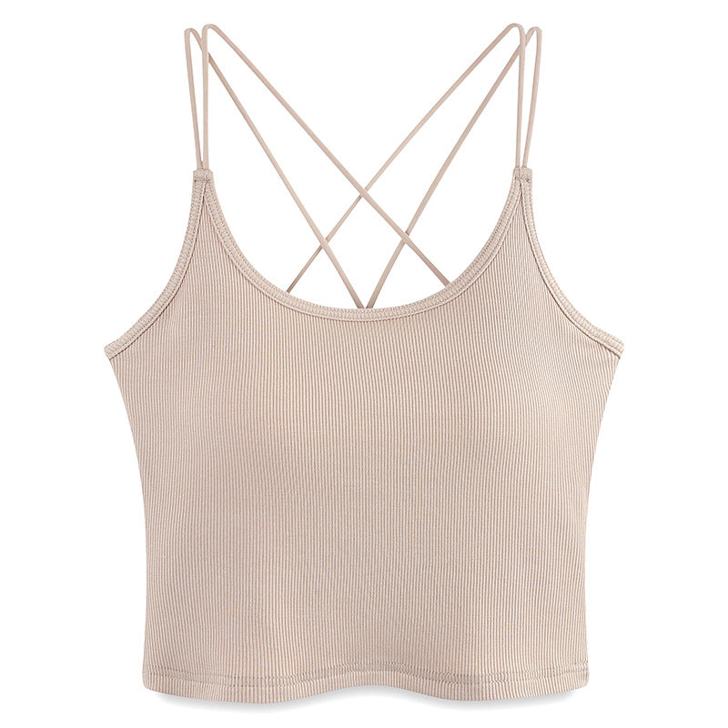 Summer New Sexy Sizzling heat Cross back Sheer strapped Back beauty Camisole