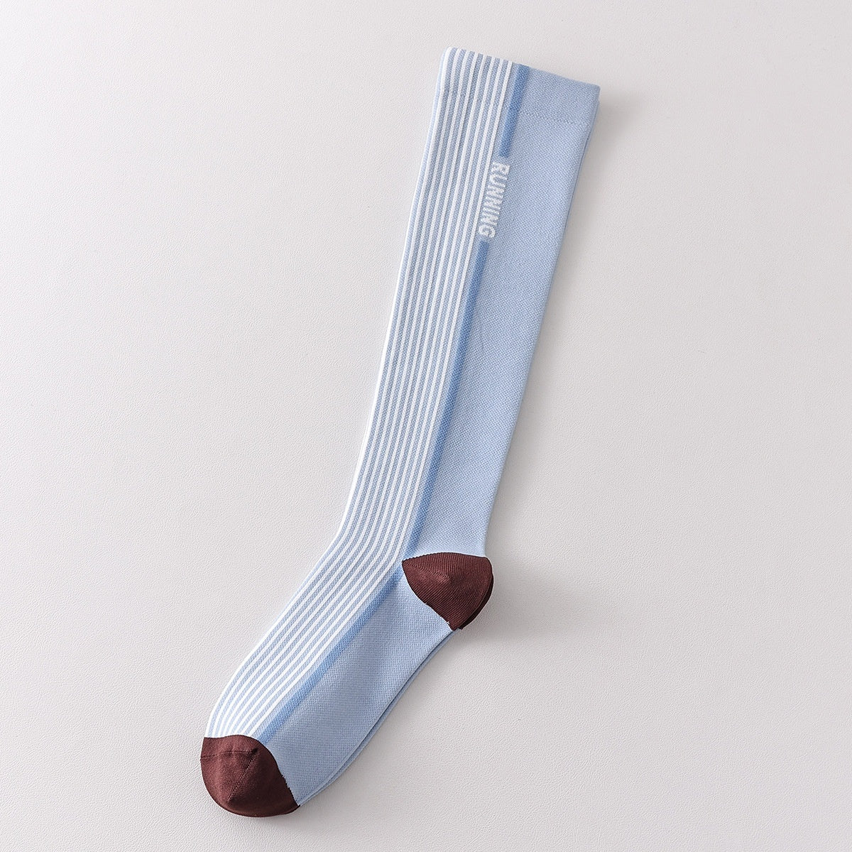 Womens Gradient-compression Calf Socks With Color-block Stripes