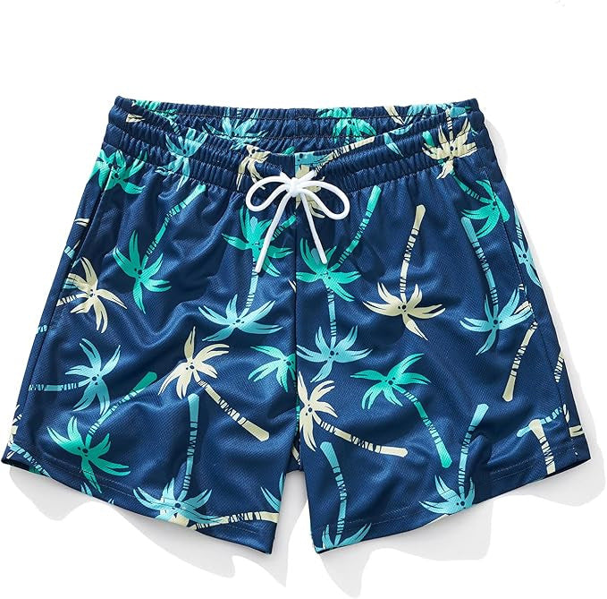 Casual Mens Wide-leg Printed Pinhole Shorts