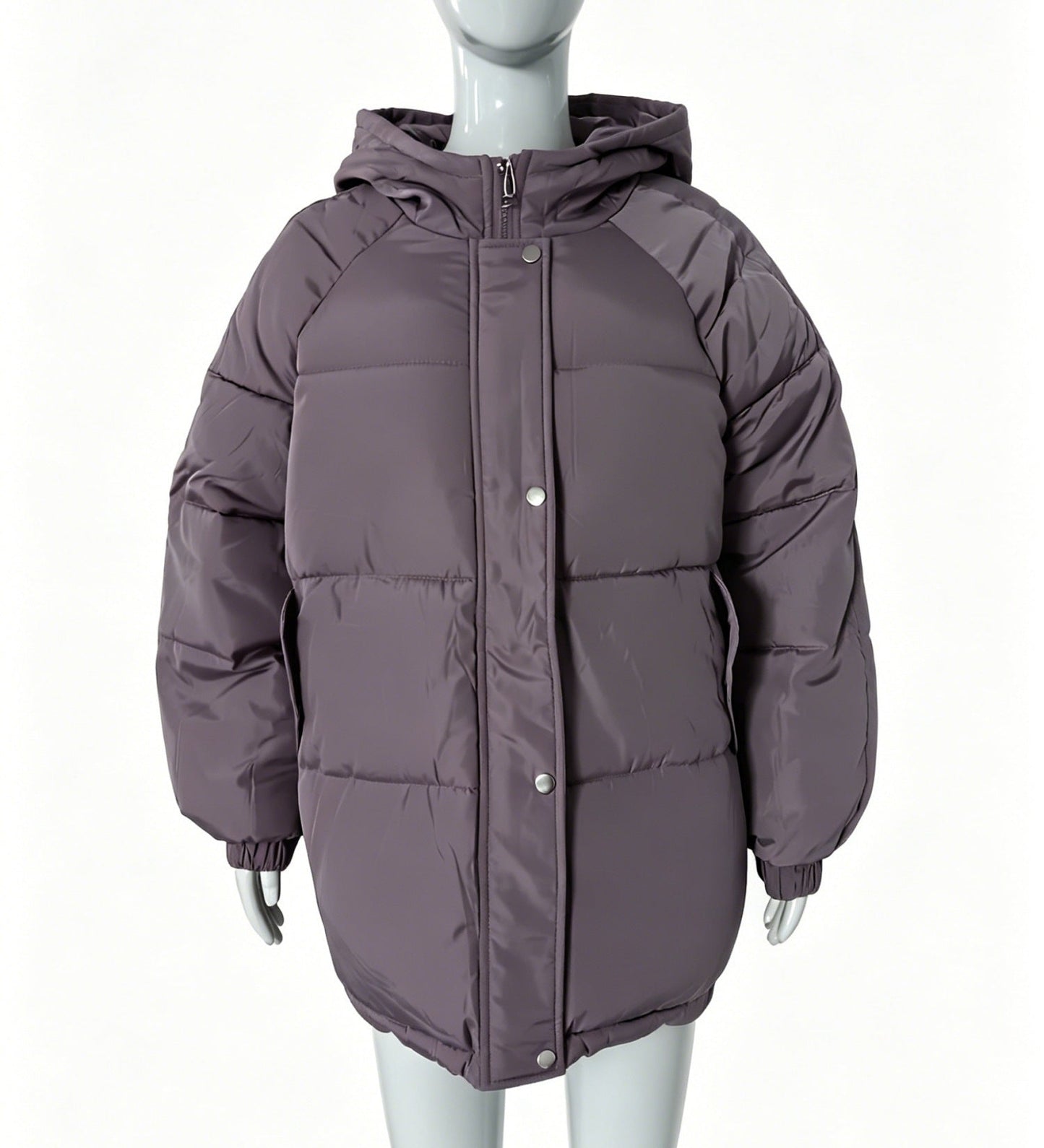 Womens Winter American-Style Fake Two-Piece Patchwork Hooded Cotton Padded Coat