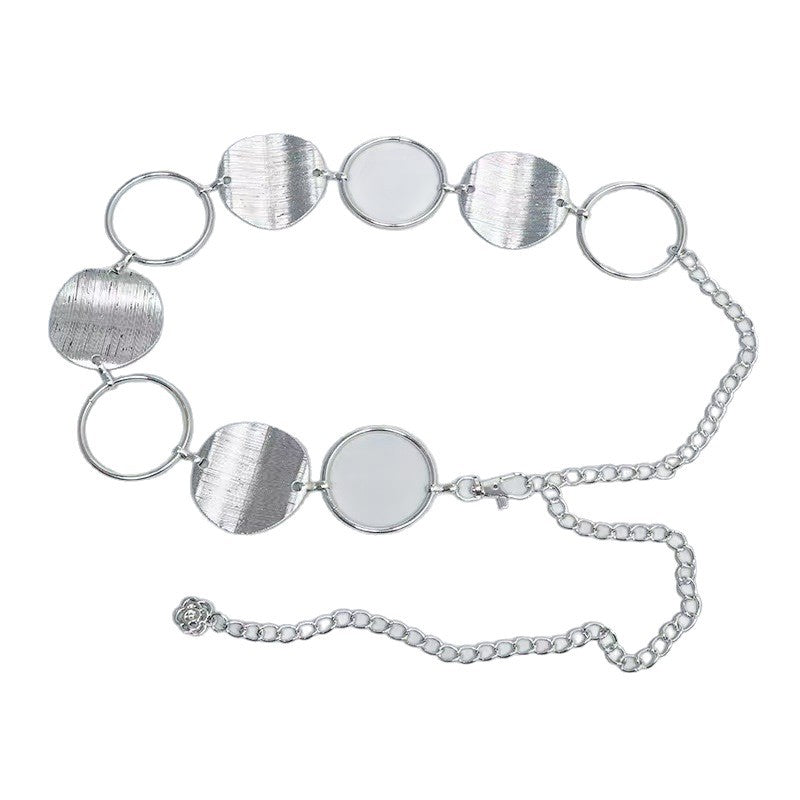 Bohemian-style Womens Metal-disc Minimalist Versatile Belt