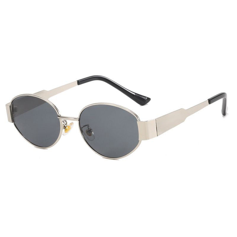 Vintage Oval Metal Sunglasses For Women