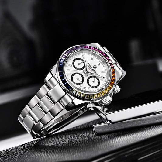 Multifunctional Stainless Steel Quartz Watch for Men