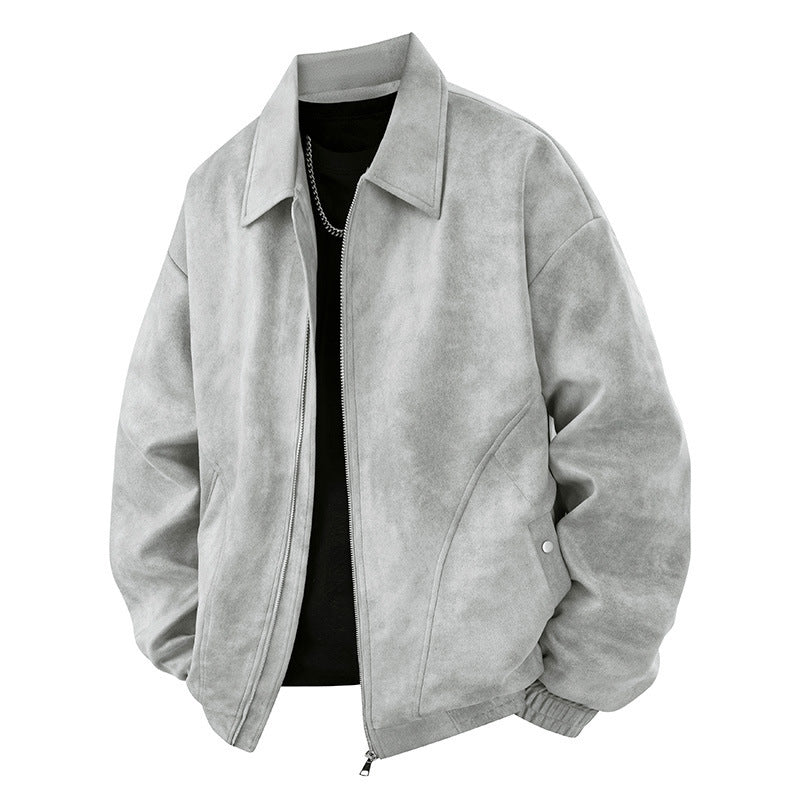 Mens American-style Jacket Lapel Coat Loose-fitting