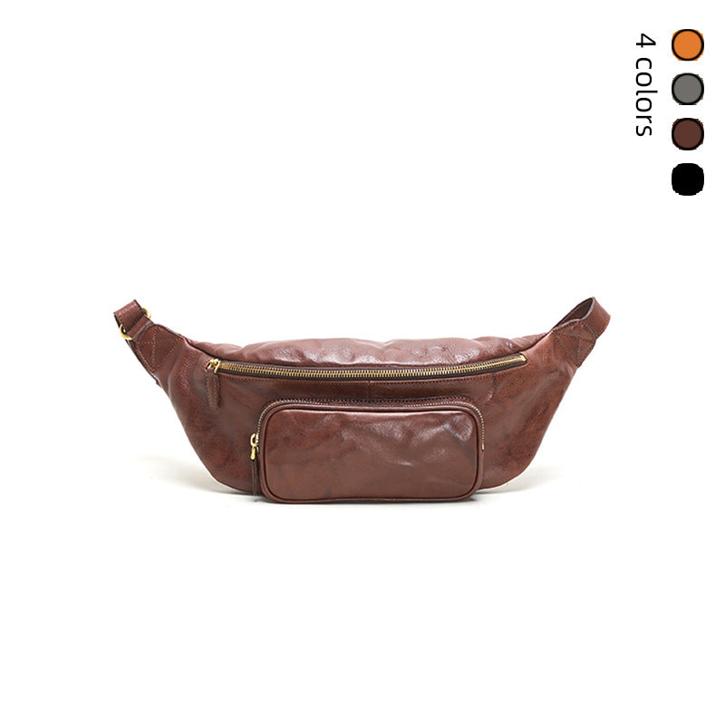 Retro First-Layer Cowhide Crossbody Bag