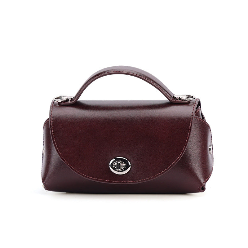 Retro-style Elegant Genuine Leather Tote And Crossbody Bag