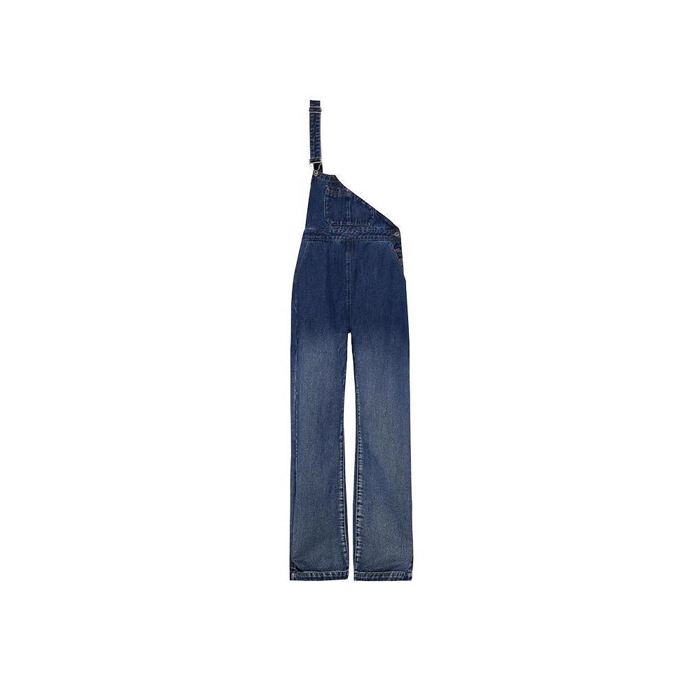 Womens Single-shoulder Straight-leg Wide-leg Trousers