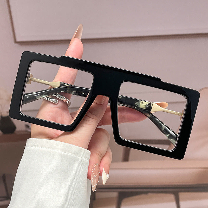 Wide-frame Square Blue-light-blocking Eyeglass Frames For Women
