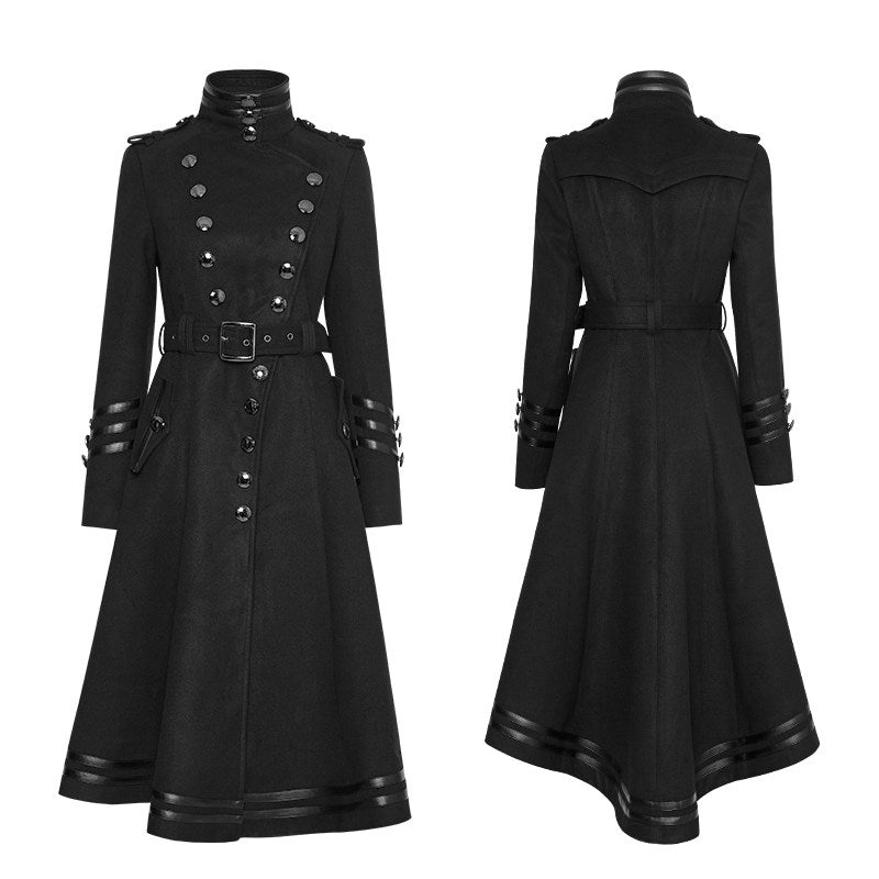 Punk-style Coat Short In The Front And Long In The Back With A Fitted Waist