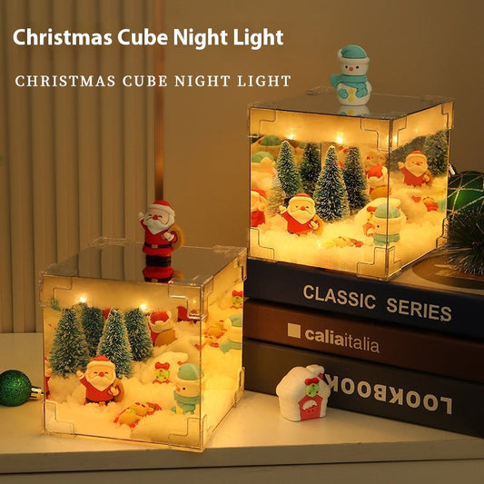 Christmas DIY LED Cube Lamp 3D Santa Snowman Lights Kit