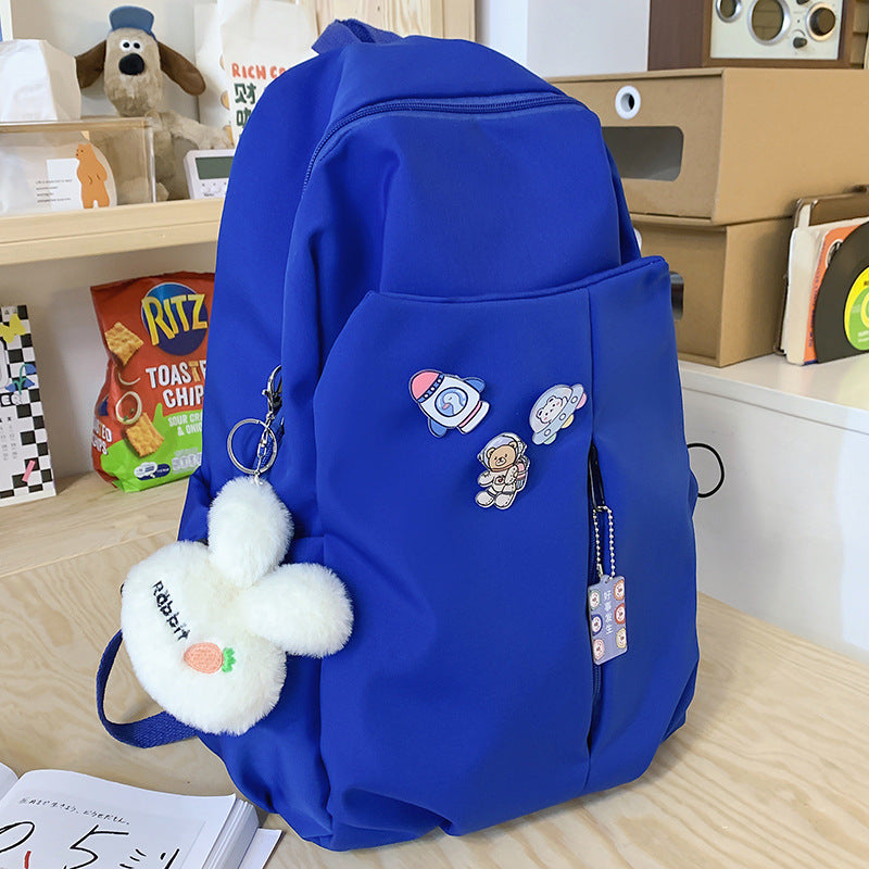 New Girls' Simple Solid Color Backpack