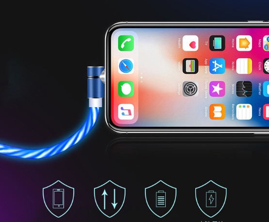 1m Elbow Streamer Data Cable Magnetic USB/Type C/Micro Cable Fast Chargeing Cable