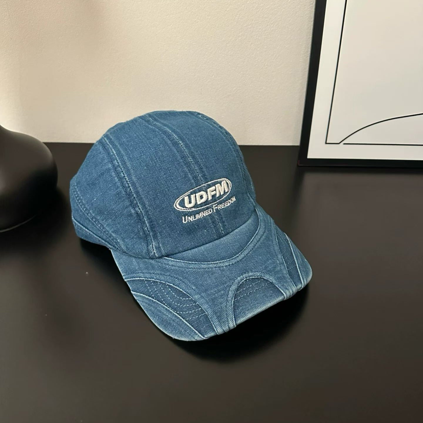 American-style Vintage Water-washed Texture Baseball Cap With Three-dimensional Letters And Curved Brim Baseball Cap For Casual Wear, Versatile And Adjustable, Trendy