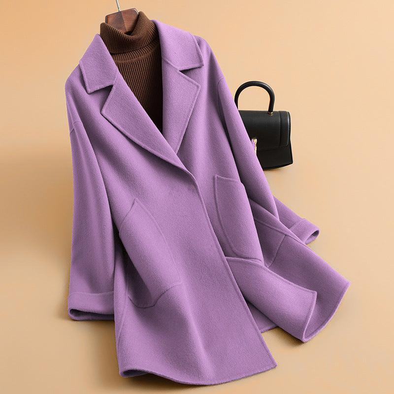 New Autumnwinter Mid-length High-end Double-faced Wool Coat For Women