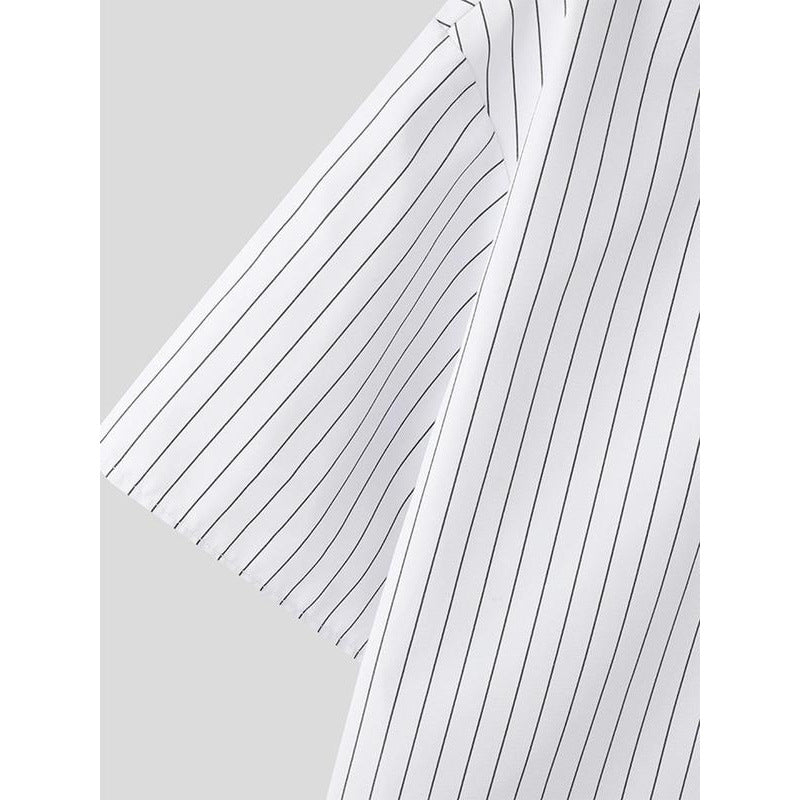 Men's Slim-Fit Ice Silk Striped Shirt