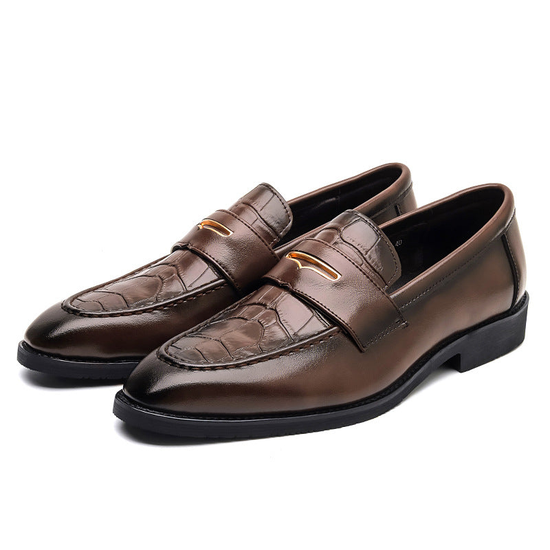 Large Size Men's Slip-on Pointed Leather Shoes Formal Wear Business Casual
