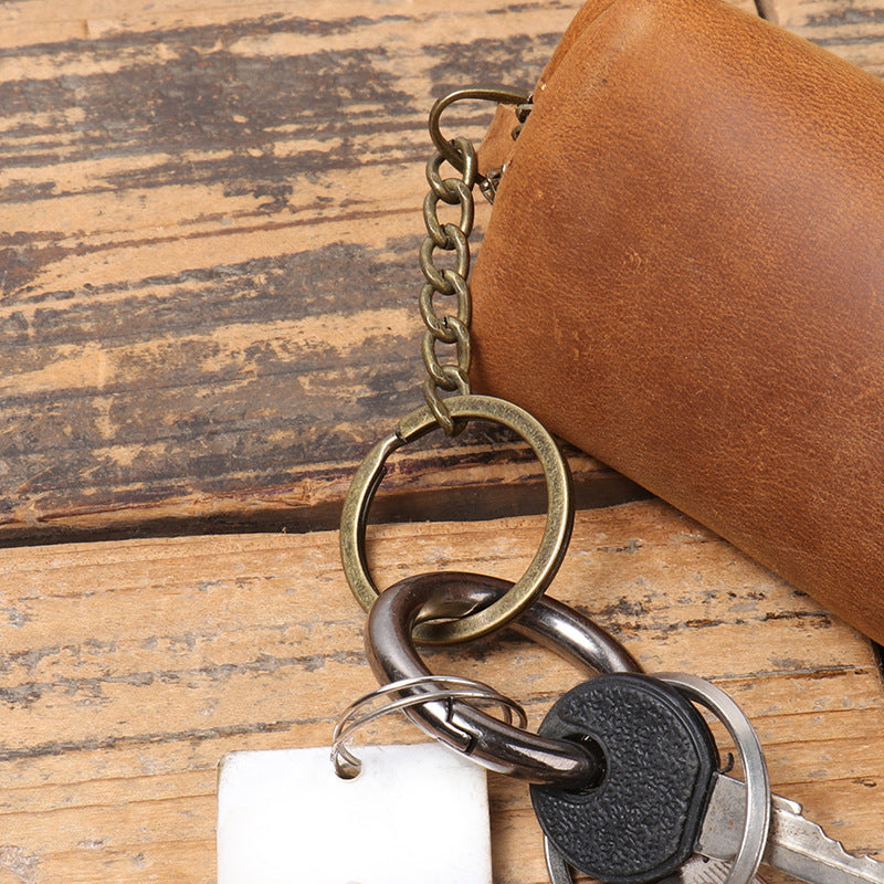 New Men's Genuine Leather Texture Coin Purse, Women's Key Case And Multi-functional Hand-held Storage Case For Foreign Trade Distribution