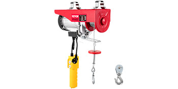 880 lbs / 400 kg Portable Electric Hoist Crane: Garage Winch with Wired Remote & Limit Switch
