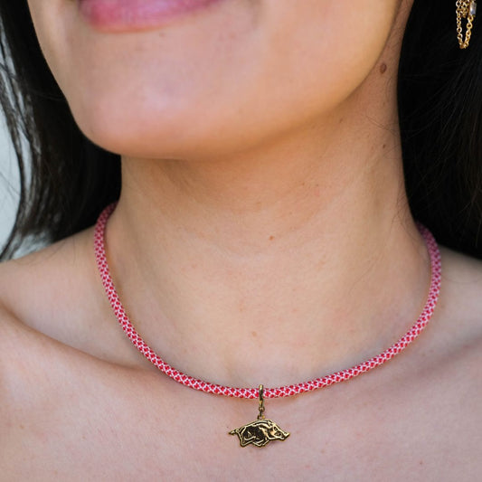 Red & White Minimalist Paracord Necklace