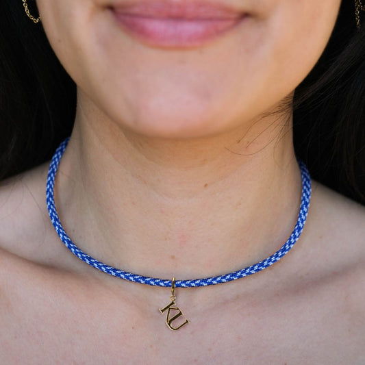 Royal Blue & White Minimalist Paracord Necklace