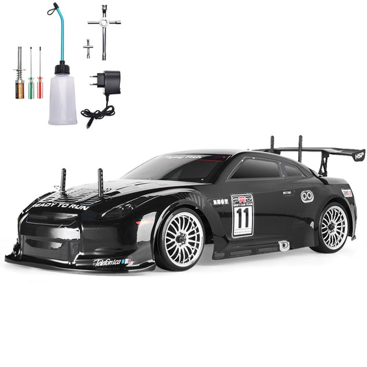 High-Speed 4WD 1:10 On-Road Racing RC Car with Two-Speed Drift, 4x4 Nitro Gas Power, Remote Control Hobby Vehicle Toy