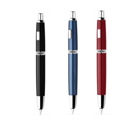 New Piano Black MAJOHN A1 Press Fountain Pen Retractable Extra Fine Nib 0.4mm Metal Ink Pen with Converter for Writing
