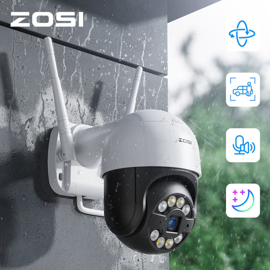 ZOSI Wifi PTZ Camera 2MP 3MP Starlight Night Vision Surveillance Outdoor IP Camera 2-Way Audio AI Human Detect Wireless Camera
