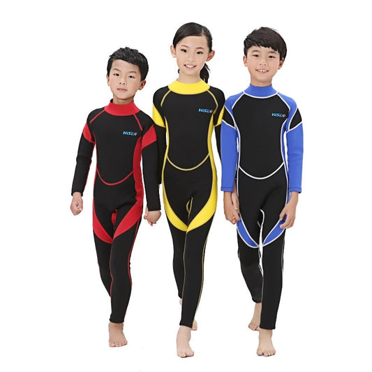 Children's Long Sleeve Neoprene Wetsuits - 2.5MM - Ideal Swimwear, Diving Suits, Rash Guards, and Snorkel One Pieces for Boys and Girls Surfing