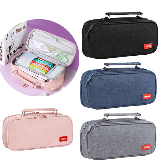 Large Capacity Pencil Case Scratch-proof Spacious Canvas Stationery Storage Bag School Box Pencils Pouch Organizer Students Gift