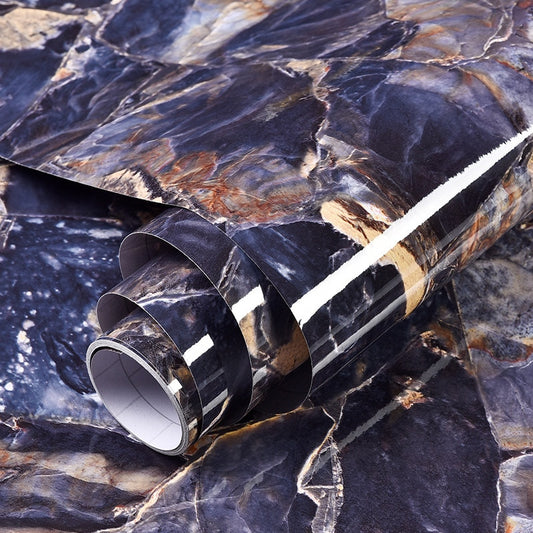 Marble-Inspired Kitchen Wallpaper: Self-Adhesive, Waterproof, Oil-Proof Wall Stickers for Bathroom and Countertop Home Improvement