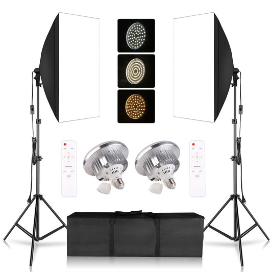 Professional Continuous Light System Equipment for Photo Studio: 50x70CM Photography Softbox Lighting Kits