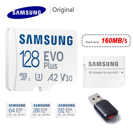 SAMSUNG EVO PLUS 256GB U3 4K Micro SD 128GB Micro SD Card SD/TF Flash Card U1 64GB 512GB Memory Card Pro Plus microSD for Phone