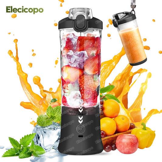 Multifunctional Portable Electric Juicer: 600ML Fruit Mixers Blender with 4000mAh USB Rechargeable Smoothie Mini Blender Machine