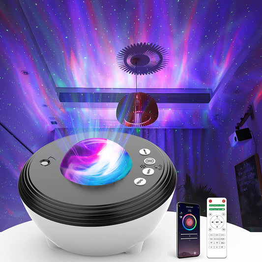 Aurora Lights Star Projector with Bluetooth Music Speaker - Create a Stunning Galaxy Display | Remote Control Sky Night Light - Perfect Gift for Kids and Adults