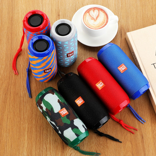 Portable Bluetooth Speakers - Wireless Outdoor Stereo Bass Column, Waterproof Subwoofer Music Sound Box with TF Card Support