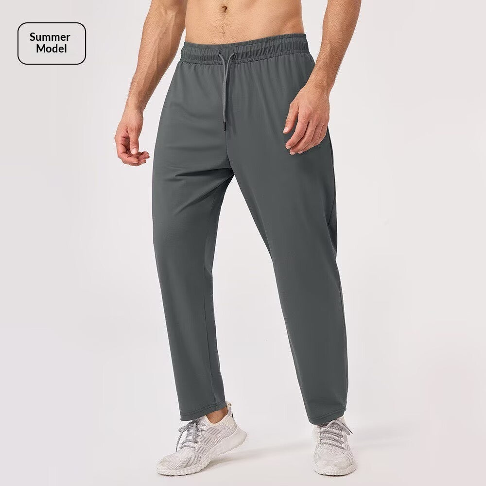 Mens Summer Cool-Feel Quick-Dry Loose-Fit Sports Pants