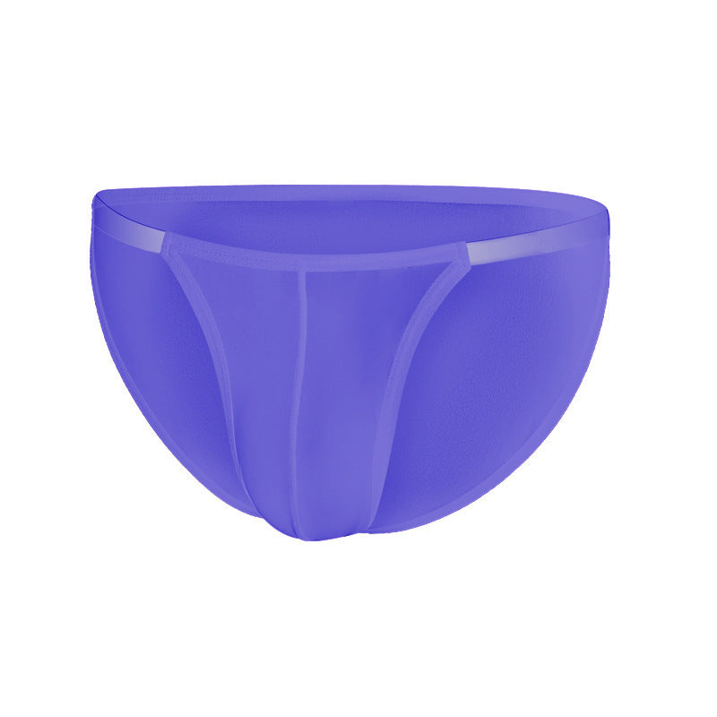 Men's Transparent Belt Personality Ice Silk Thin U Convex Sexy Panties