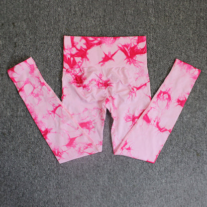 Women's Printed Tie-dye Seamless Skinny Yoga Pants