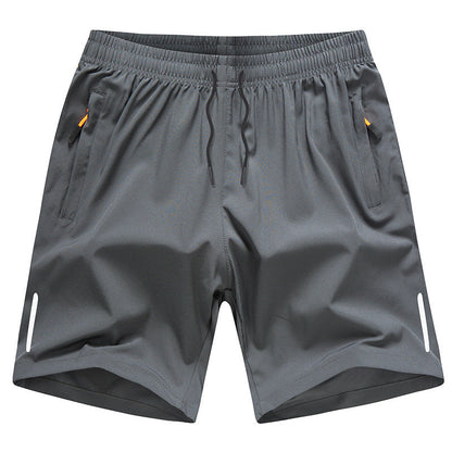 Men Ice Silk QuickDry 5 Inch Sports Casual Beach Shorts