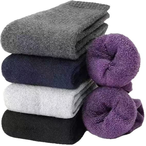 Fleece-lined Thermal Cashmere Socks Mid-length Stockings